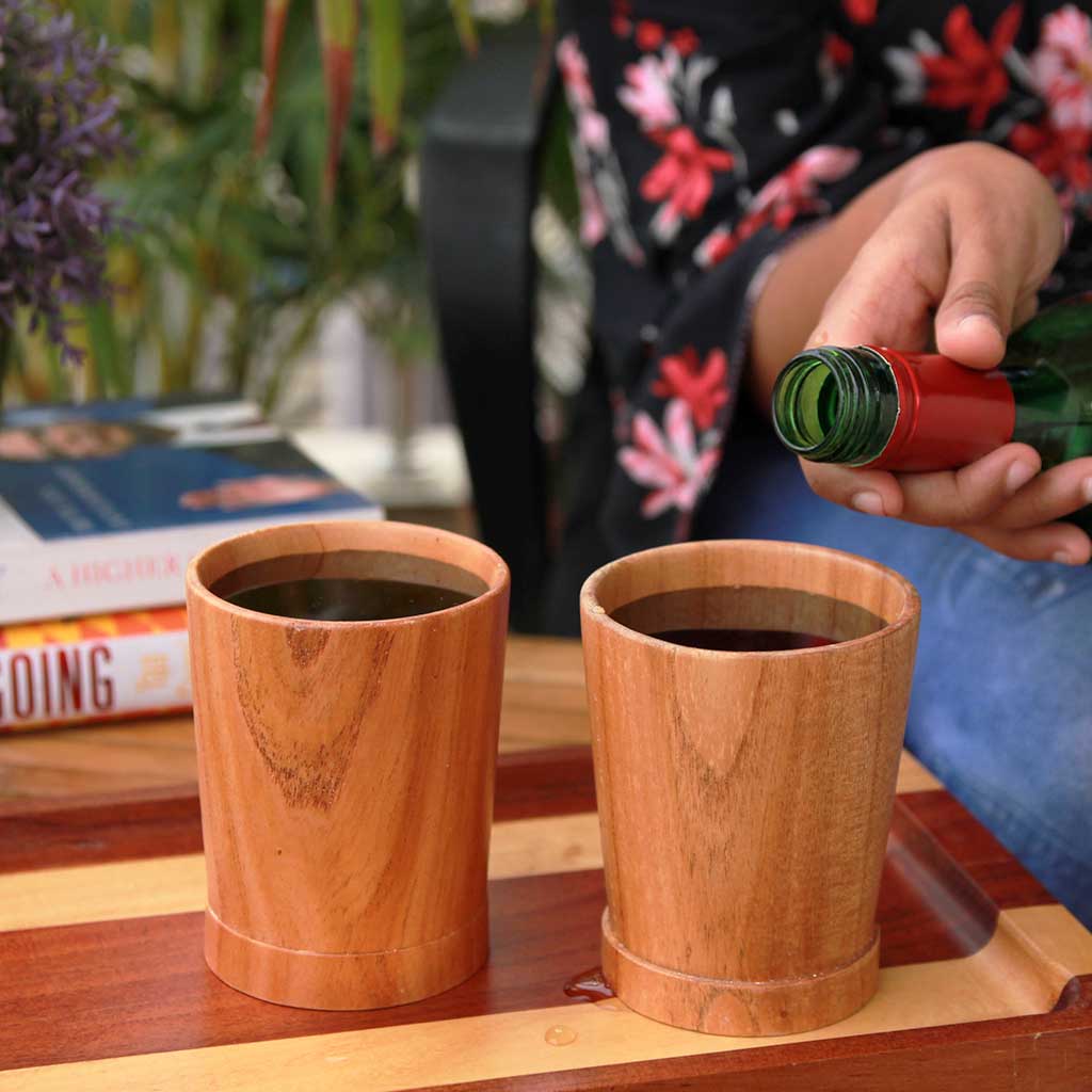 Wooden Whiskey Glasses Set, Scotch Glass Set