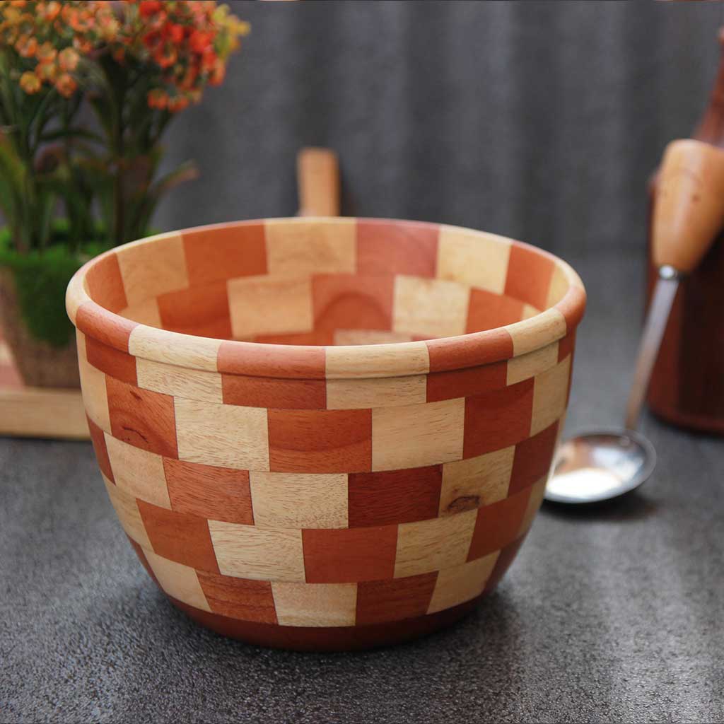 Mixing bowl & Serving bowl  Wood Turned Bowls - Set of 6