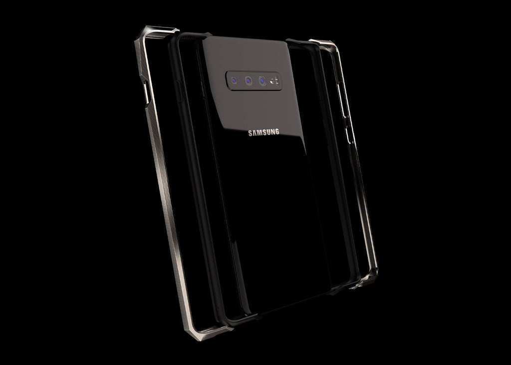 advent titanium metal bumper case for the samsung s10+