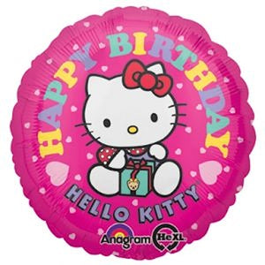 New Jumbo Hello Kitty Happy Birthday 54 Pink Prismatic Drop-A