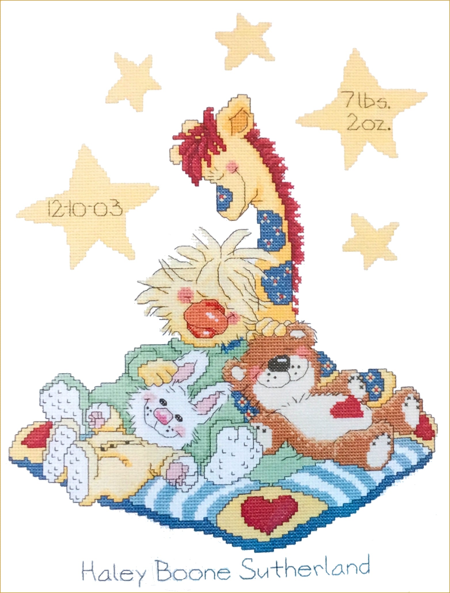 Little Suzy S Zoo Counted Cross Stitch Kit Keepsake Baby Animals Birth Kidsroomtreasures Com