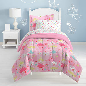 girls pink twin bed
