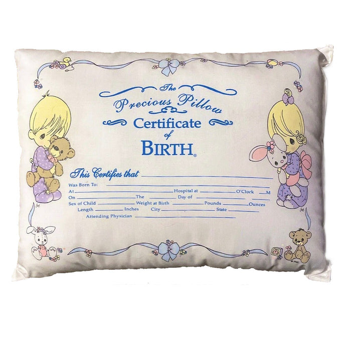 New Precious Moments Keepsake Baby Birth Certificate Pillow 9 quot x 12