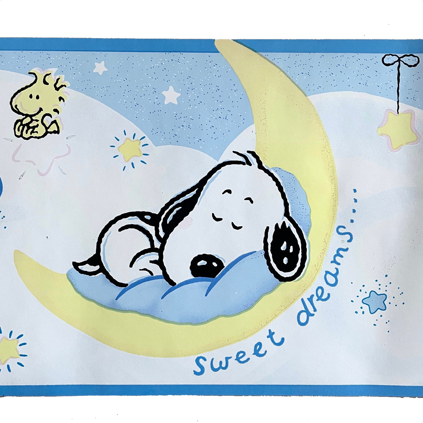 Sleepy Time Baby Snoopy Wallpaper Border Puppy Dog 30 Ft Wall Decor Se Kidsroomtreasures Com