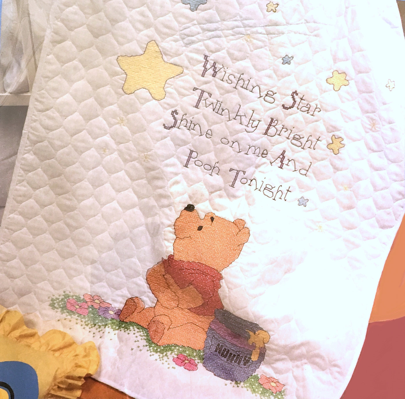 Winnie The Pooh Counted Cross Stitch Wishing Star Stamped Keepsake B KidsRoomTreasurescom