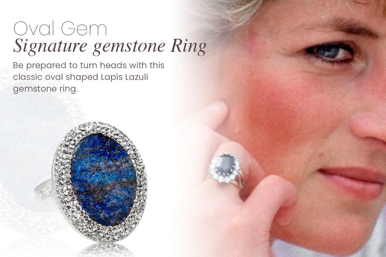 Be prepared to turn heads with this classic oval shaped LL gemstone ring. 