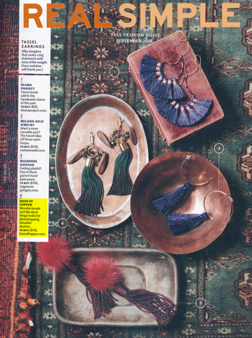 Ombre tassel earrings featured in Real Simple Magazine