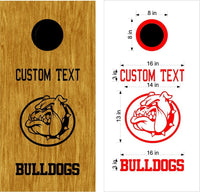 Bulldogs 3 School Mascot Cornhole Board Vinyl Decal Sticker