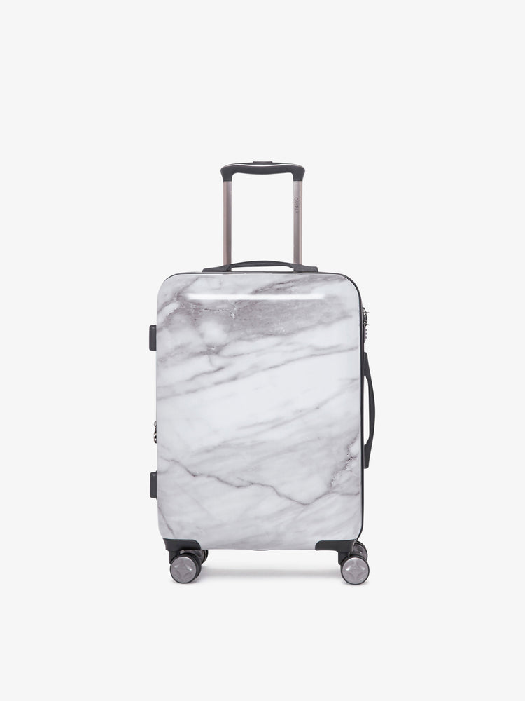 white hard shell carry on suitcase