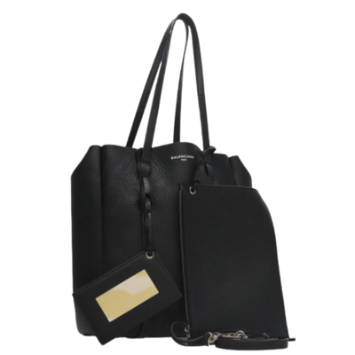 Black Leather Balenciaga Tote