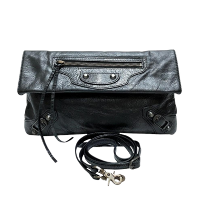 Black Leather Balenciaga Giant