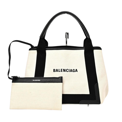 Vintage White Canvas Balenciaga Cabas