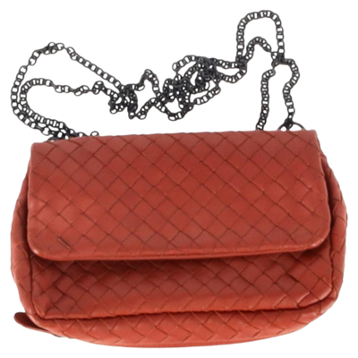 Vintage Brown Leather Bottega Veneta Crossbody Bag