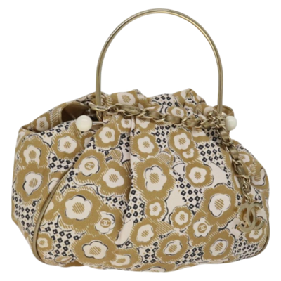 Beige Canvas Chanel Handbag