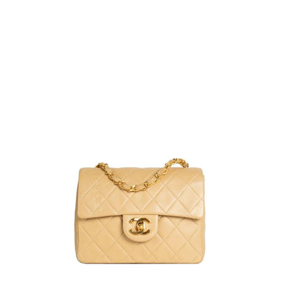 Vintage Beige Leather Chanel Timeless