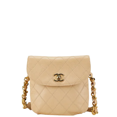 Beige Leather Chanel Belt Bag