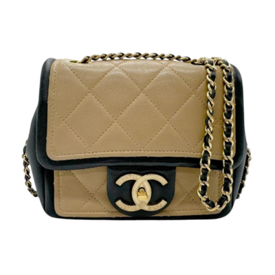 Beige Leather Chanel Flap Bag