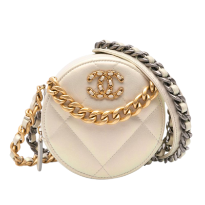 Beige Leather Chanel Shoulder Bag