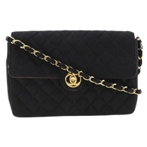 Thumbnail of Vintage Black Canvas Chanel Shoulder Bag - Image 1