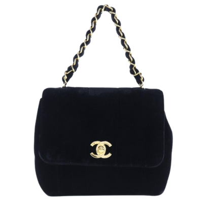 Pre-Owned Black Canvas Chanel Handbag