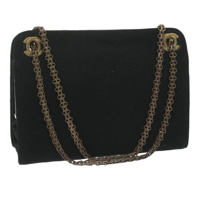 Black Cotton Chanel Shoulder Bag