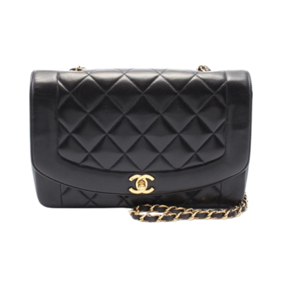 Black Leather Chanel Flap Bag