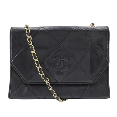 Pre-Owned Black Leather Chanel Shoulder Bag