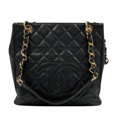 Pre-Owned Black Leather Chanel Tote