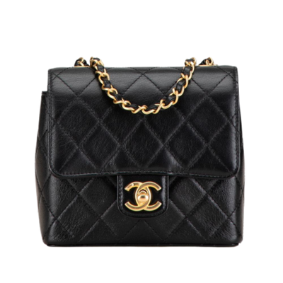Vintage Black Leather Chanel Flap Bag