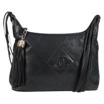 Thumbnail of Pre-Owned Black Leather Chanel Shoulder Bag - Image 1