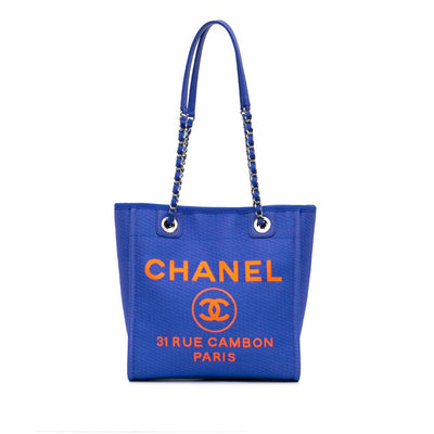 Pre-Owned Blue Canvas Chanel Deauville
