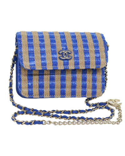 Blue Canvas Chanel Shoulder Bag