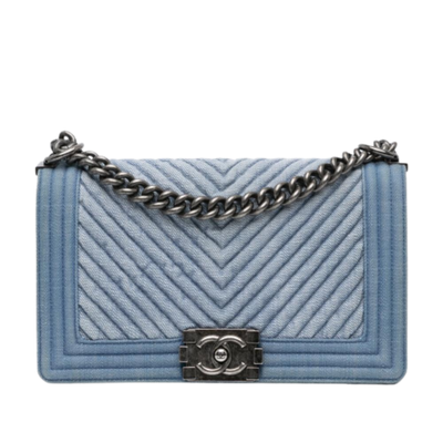 Vintage Blue Denim Chanel Boy Bags