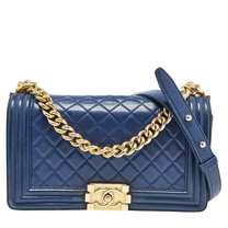 Thumbnail of Pre-Owned Blue Leather Chanel Flap Bag - Image 1