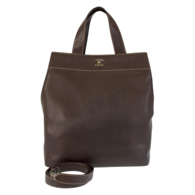 Pre-Owned Brown Leather Chanel Tote