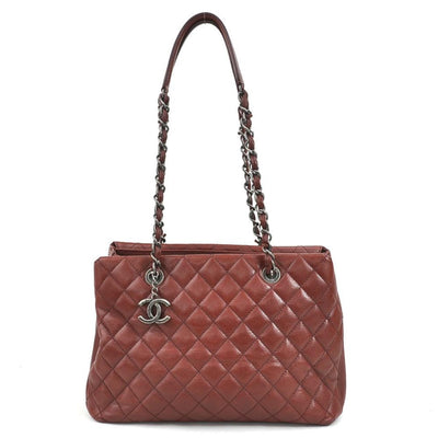 Pre-Owned Burgundy Leather Chanel Shoulder Bag
