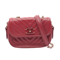 Thumbnail of Burgundy Leather Chanel Crossbody Bag - Image 1