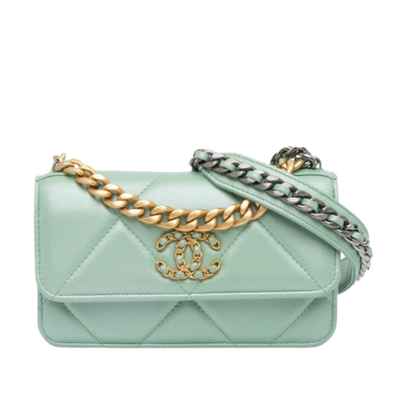 Vintage Green Leather Chanel Flap Bag