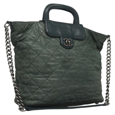 Green Leather Chanel Handbag