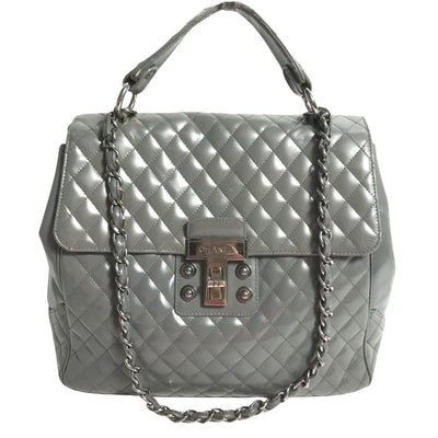 Pre-Owned Grey Leather Chanel Shoulder Bag