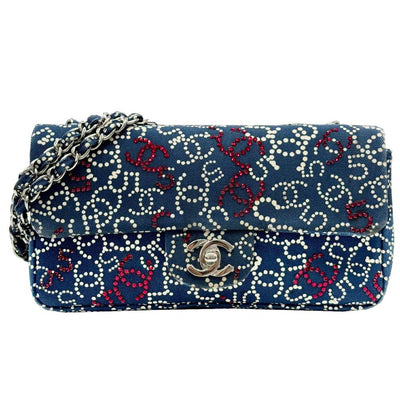 Pre-Owned Multicolor Cotton Chanel Shoulder Bag
