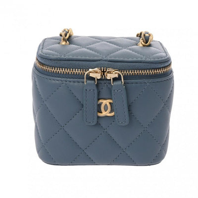Pre-Owned Navy Leather Chanel Crossbody Bag