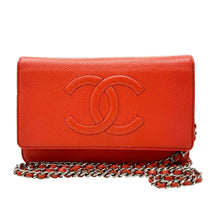 Thumbnail of Orange Leather Chanel Sports CC Logo - Image 1
