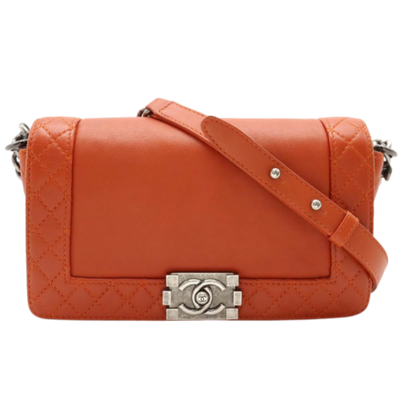 Orange Leather Chanel Tote