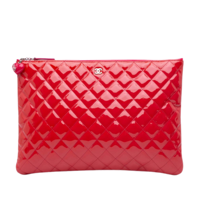Vintage Pink Leather Chanel Clutch