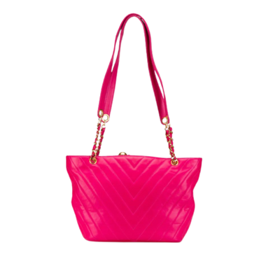 Pre-Owned Pink Leather Chanel Tote