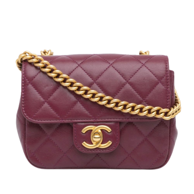Vintage Purple Leather Chanel Flap Bag
