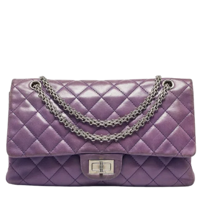 Pre-Owned Purple Leather Chanel Flap Bag