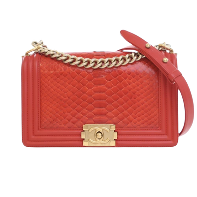 Red Leather Chanel Crossbody Bag