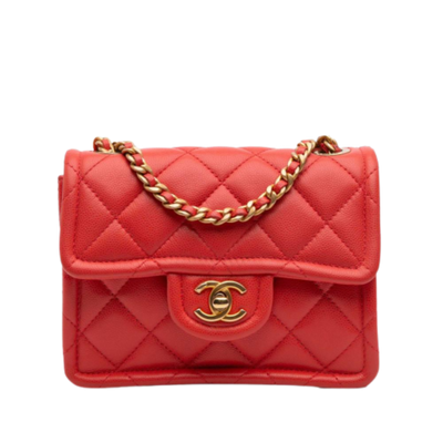 Red Leather Chanel Flap Bag